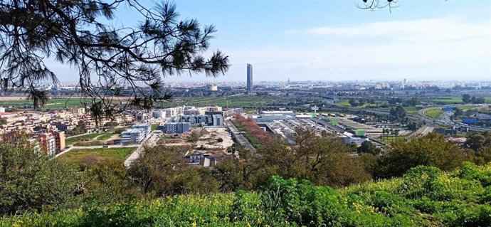 Vistas de Sevilla capital desde la cornisa de Camas
