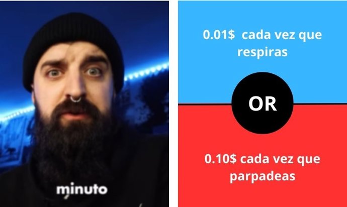 À esquerda, captura de tela do vídeo do Instagram de @elfisicobarbudo. À direita, making of com CANVA.