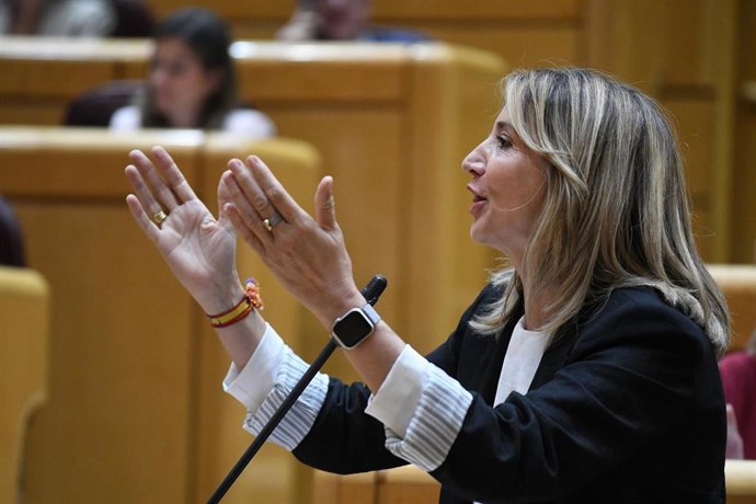 Archivo - La portavoz del PP en el Senado, Alicia García, durante un Pleno en el Senado.