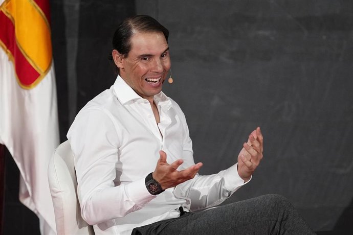 El tenista Rafael Nadal durante el acto homenaje celebrado por el COE.