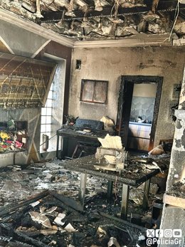 Incendio en una vivienda del Camino de Purchil