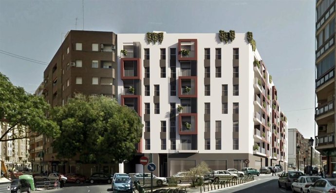 Figuración de uno de los edificios proyectados