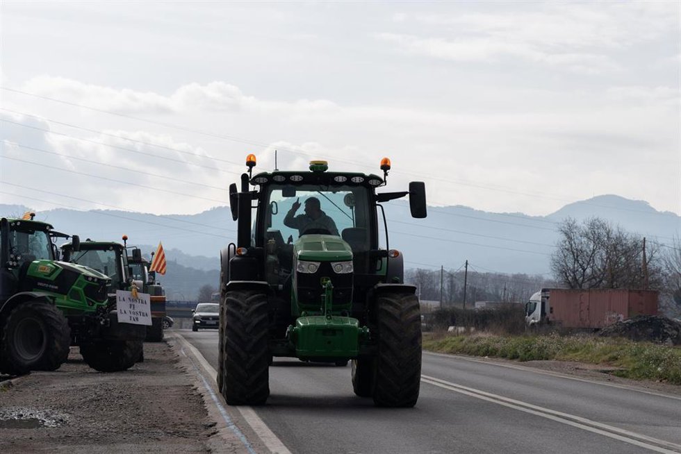 Tractores durante una marcha de agricultores