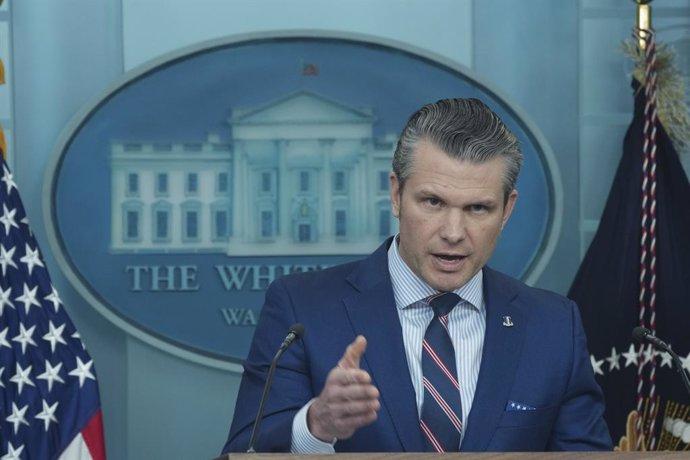 January 29, 2025, Washington, District Of Columbia, USA: United States Secretary of Defense Pete Hegseth makes remarks on the aircraft crash at Reagan National Airport in the briefing room of.the White House in Washington, DC, January 30, 2025