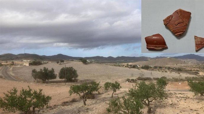 Yacimiento del Barranco de la Rata donde se han hallado restos de cerámica de época romana