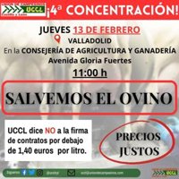 UCCL se concentra este jueves frente a Agricultura para exigir medidas ante la "difícil situación" del ovino