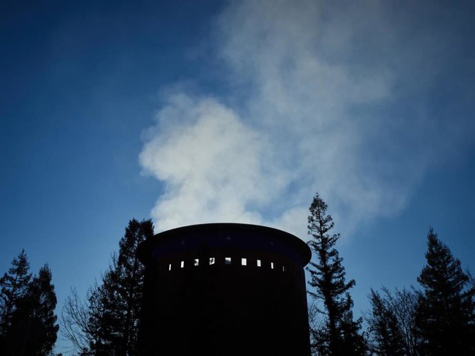 Imagen del planetario de Pamplona el pasado 14 de enero de 2025, cuando se vio afectado por un incendio.