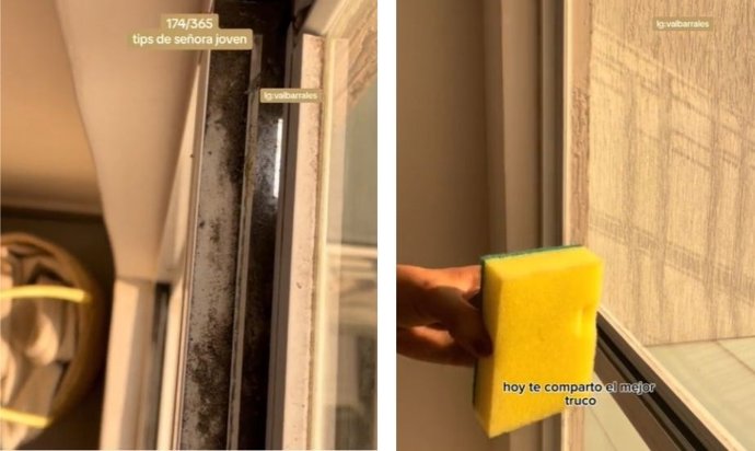 Descubra como usar uma esponja de cozinha em trilhos de janelas deslizantes para remover a poeira sem esforço.