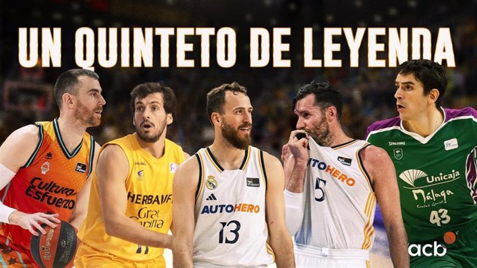 Los cinco jugadores que forman parte del "quinteto de leyenda" que recibirá un homenaje este viernes en Gran Canaria