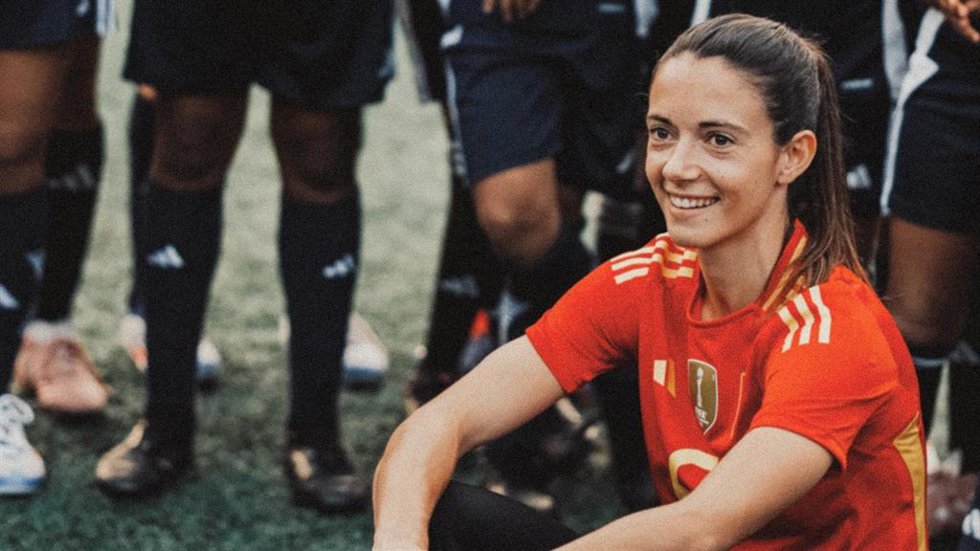 La jugadora de la selección española y del Bara Femení Aitana Bonmatí en un acto con la firma deportiva adidas