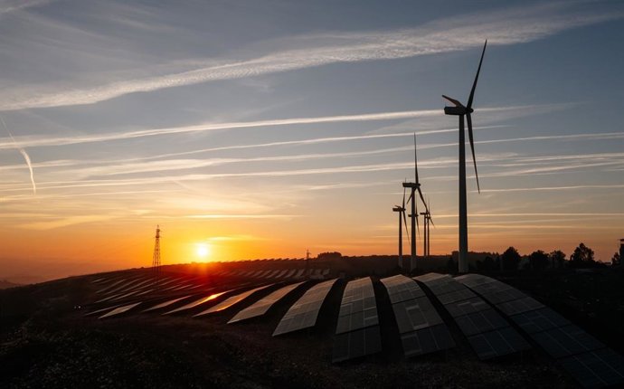 Archivo - Placas solares de EDP