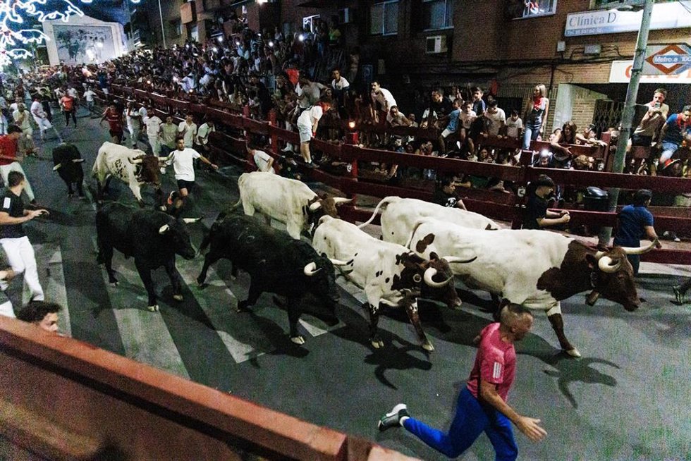 Archivo - Varios corredores durante el encierro nocturno en las fiestas de San Sebastián de los Reyes, a 26 de agosto de 2024, en San Sebastián de los Reyes, Madrid (España). La localidad madrileña de San Sebastián de los Reyes ha empezado hoy sus fiest