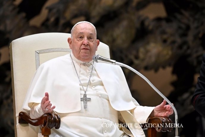 El Papa en la audiencia general de este miércoles.