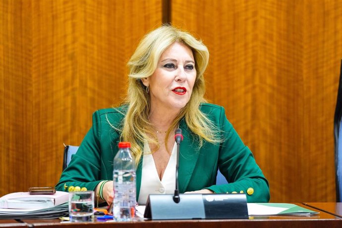 La consejera andaluza de Economía, Hacienda y Fondos Europeos, Carolina España, comparece en comisión parlamentaria.