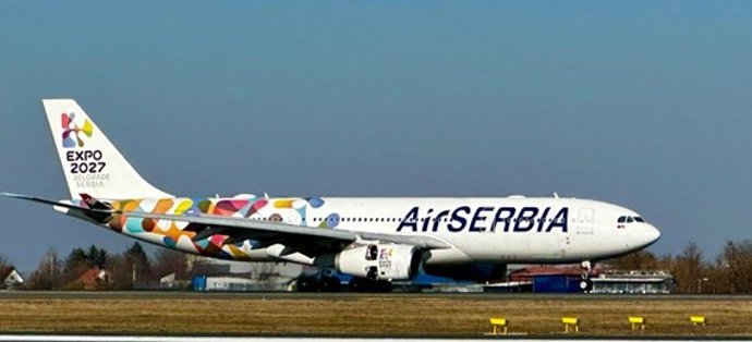Air Serbia recibe el cuarto Airbus A330-200 y promociona la EXPO 2027, que tendrá lugar en Belgrado.