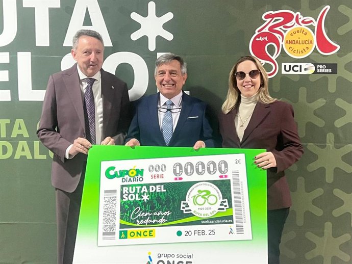 Presentación del cupón que la ONCE dedicará a la Vuelta Ciclista a Andalucía.