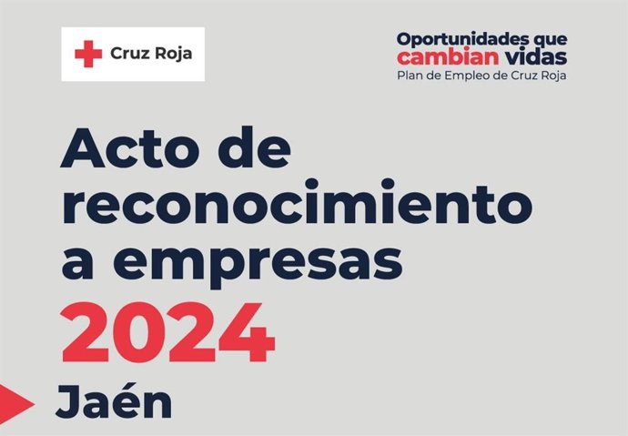 Detalle del cartel del acto para reconocer a empresas colaboradoras con Cruz Roja.