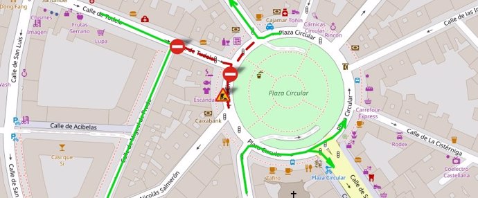 Corte de tráfico en la plaza Circular de Valladolid a partir del lunes 17.