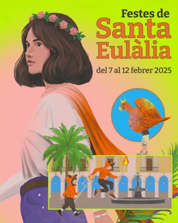 Cartel de las Festes de Santa Eulàlia 2025, diseñado por Marc Pallarès