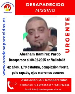 Aviso de persona desaparecida en Valladolid