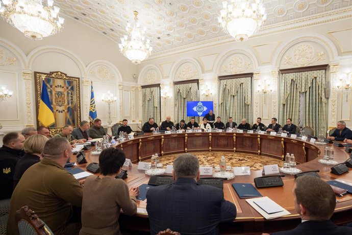 Reunio do Conselho de Segurana e Defesa da Ucrnia liderada pelo presidente Volodimir Zelensky