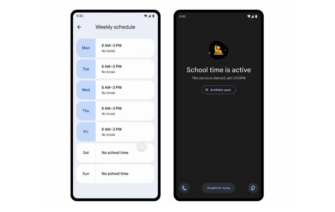 O modo "horário escolar" no Android