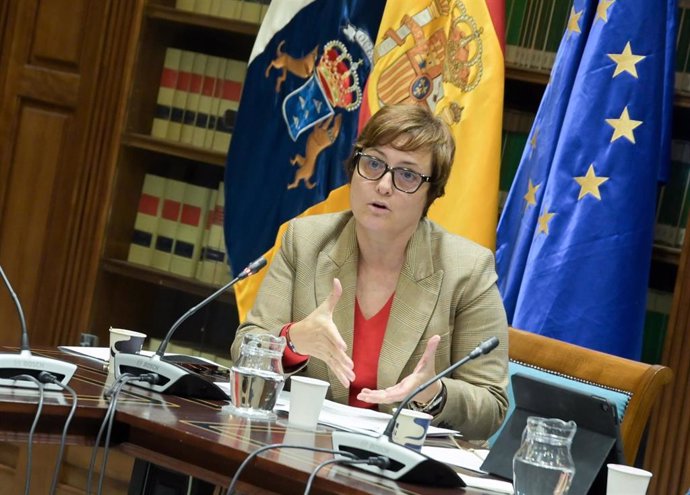 Archivo - Candelaria Delgado, consejera de Bienestar Social del Gobierno de Canarias en comisión parlamentaria
