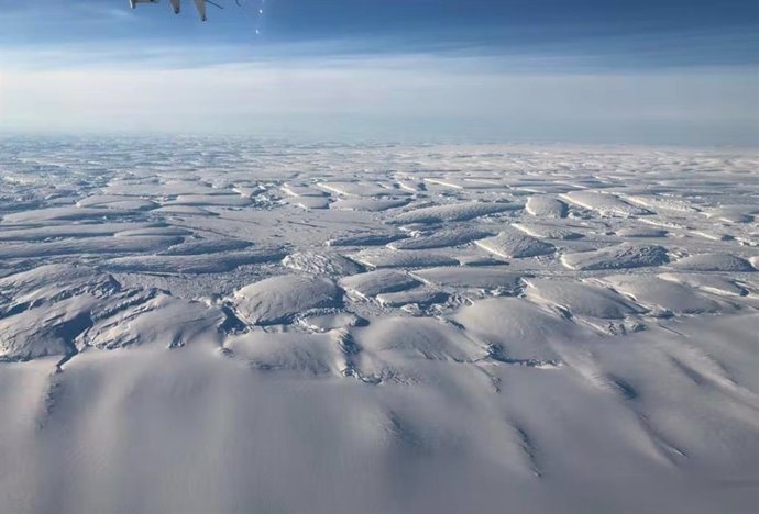 Vista aérea de la plataforma de hielo Thwaites