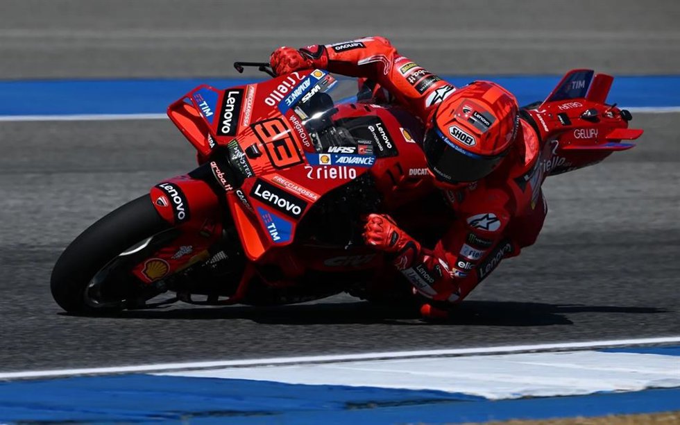 El piloto español Marc Márquez durante los test de MotoGP de Buriram