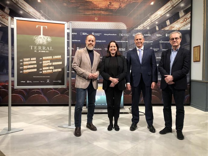 Rueda de presentación de Terral 2025 con Juan Carlos Barroso, Mariana Pineda, Antonio Caballero y Juan Antonio Vigar
