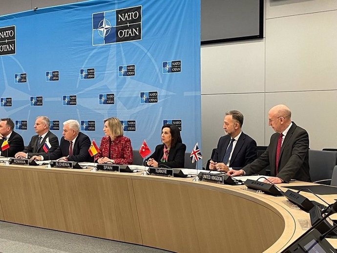 )La Ministra De Defensa, Margarita Robles, En La Reunión De Ministros Del Ramo De La OTAN En Bruselas