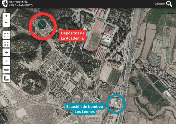 Depósitos de agua en la Acamia General Militar