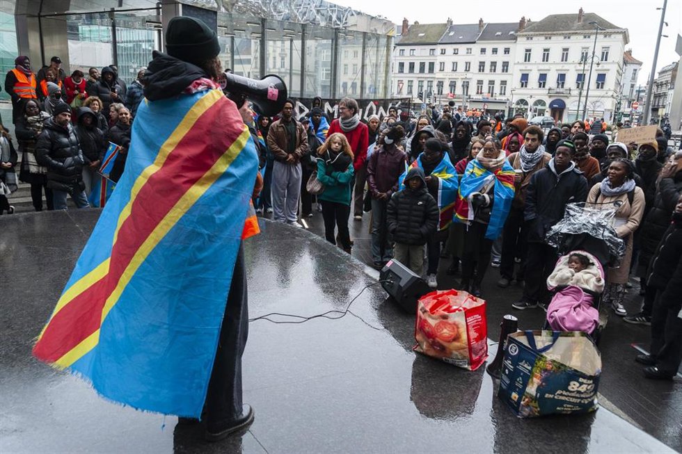 Manifestación de ciudadanos congoleños en Bruselas