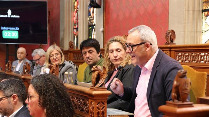 Consellers insulars de MÉS per Mallorca en el pleno del Consell.