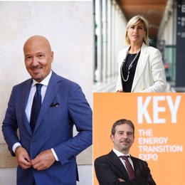 From Left, Corrado Peraboni, CEO IEG; Alessandra Astolfi, Global Exhibition Manager At IEG; IEG Exhibition Manager Christian Previati;