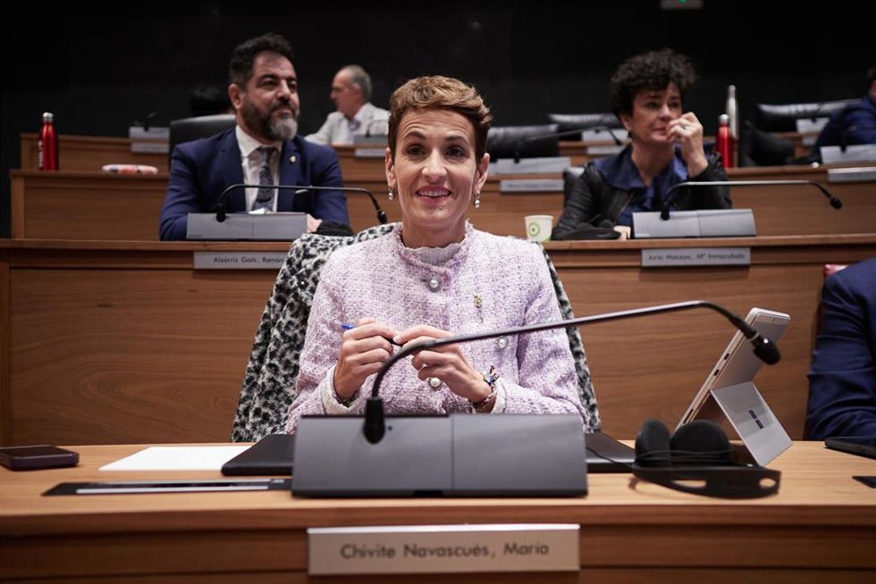 Archivo - La presidenta del Gobierno de Navarra, María Chivite.