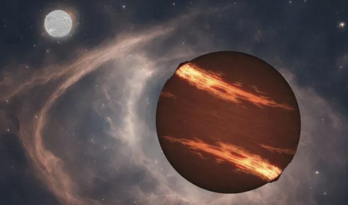Archivo - Arquivo - Uma ilustração mostra um mundo semelhante a Júpiter orbitando uma estrela anã branca morta.