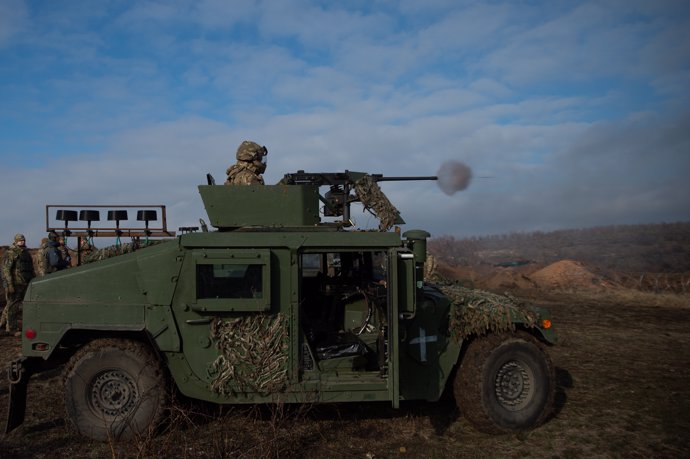 Militares ucranianos durante un entrenamiento en la región de Donetsk