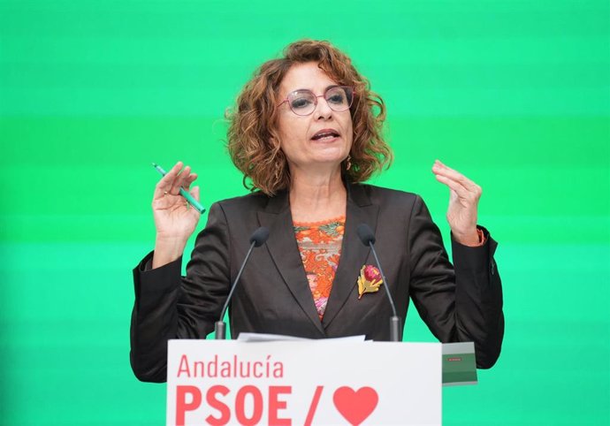 La secretaria general del PSOE-A, María Jesús Montero, este viernes en Sevilla