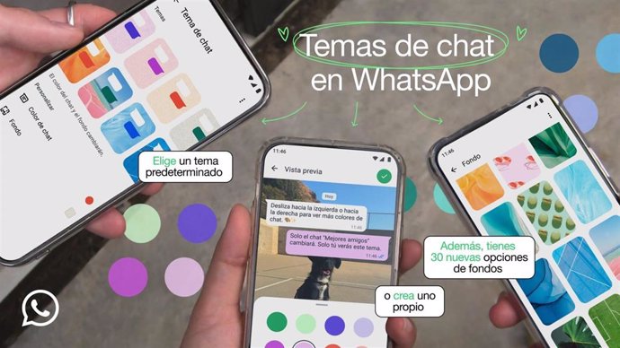 Los nuevos temas de chat en WhatsApp.