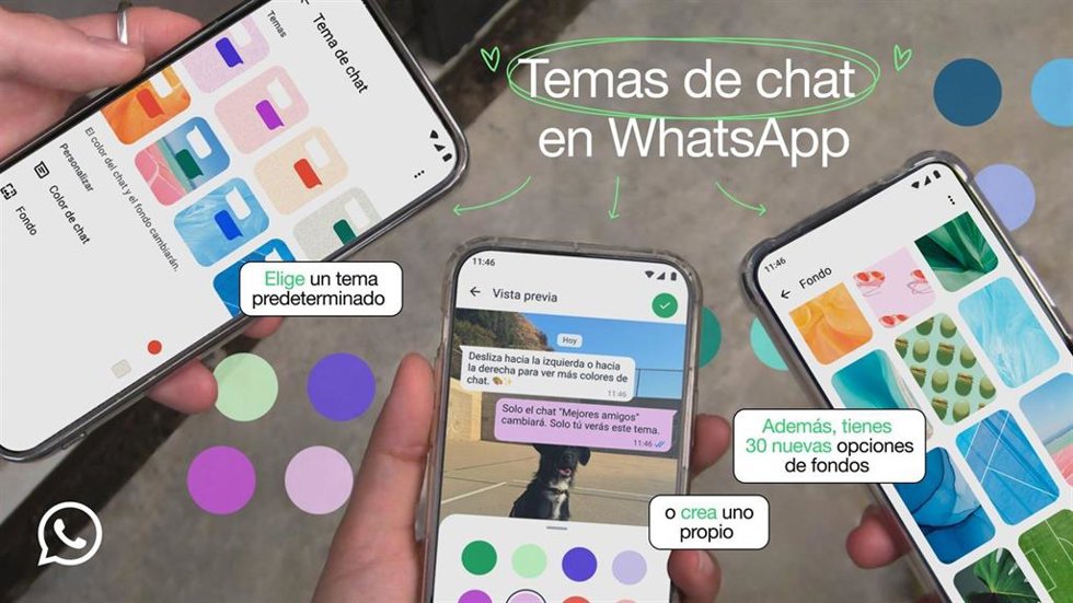 Los nuevos temas de chat en WhatsApp.