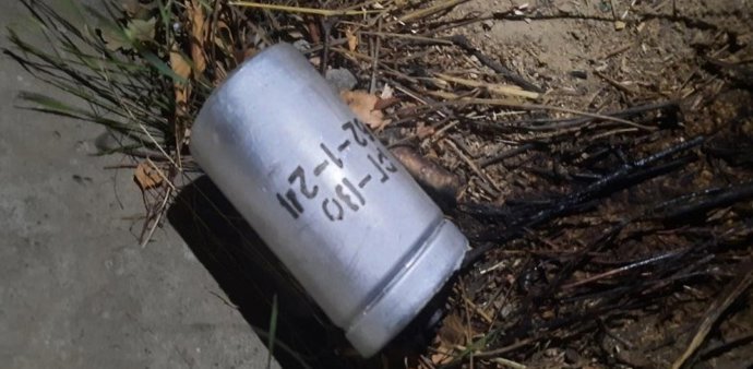 Imagen de archivo de una granada antidisturbios con gas tóxico en Ucrania