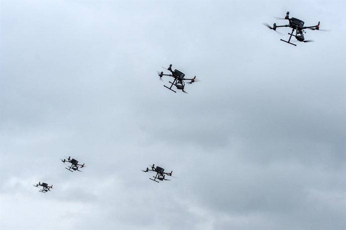 Archivo - Arquivo - Imagem de arquivo de drones usados pelas Forças Armadas da Ucrânia.