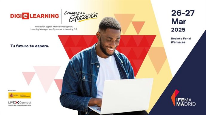Cartel de Digielearning, la nueva feria que estará en Ifema el 26 y 27 de marzo, en Madrid.