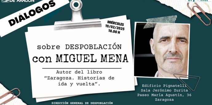 El periodista y escritor Miguel Mena inaugura el ciclo 'Diálogos sobre despoblación'