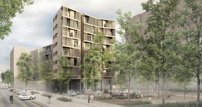 Render del exterior de la promoción de Incasòl