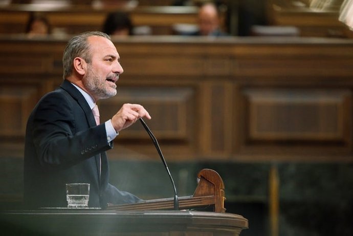 El diputado de Vox por Huelva Tomás Fernández, en una sesión en el Congreso.