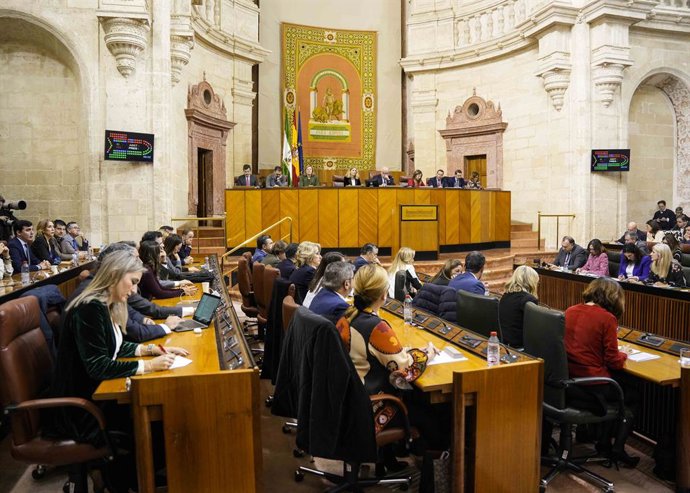Archivo - Diputados en el salón de Plenos del Parlamento andaluz. (Foto de archivo).