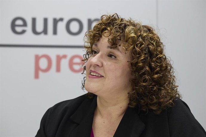 La secretaria general de UGT Madrid, Susana Huertas Moya, en una entrevista para Europa Press.