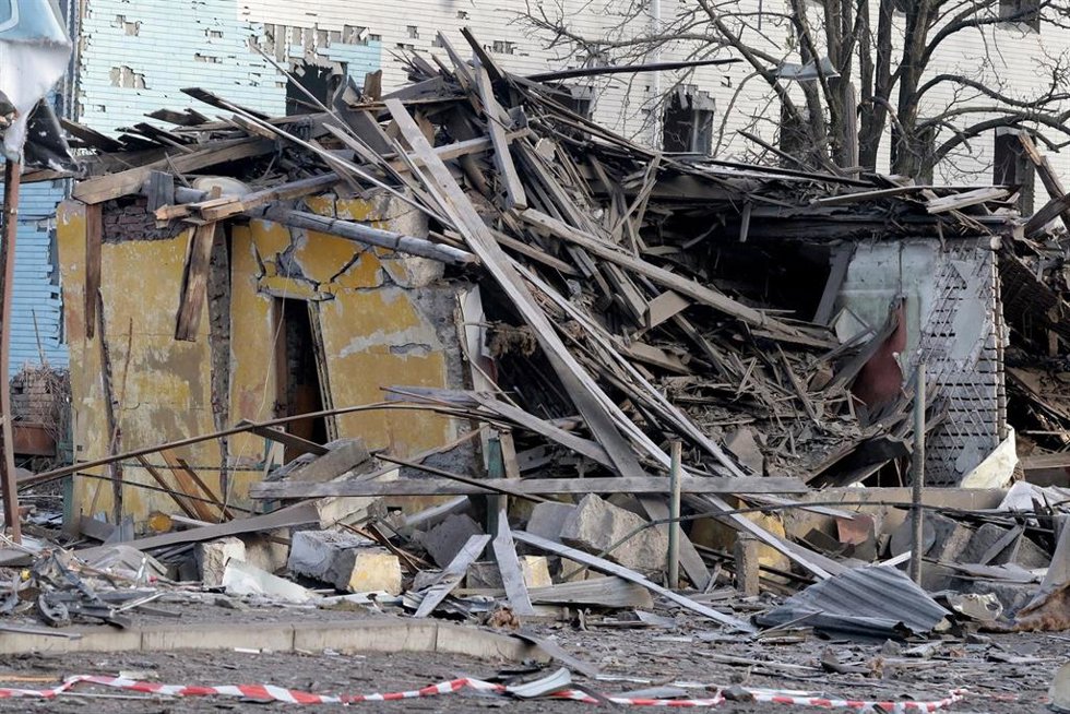 Daños causados por bombardeos en Donetsk, Ucrania